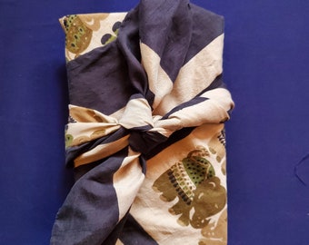 EARTH-FRIENDLY GIFT: Love Earth Now book wrapped in 100% silk scarf, furoshiki-style + handcrafted bookmark