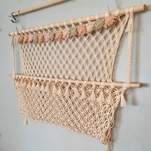 Macrame Toy Hammock/Toy Bin/Stuffy Hammock/Stuffed Animal Decor/Toy Hammock/Macrame Hammock