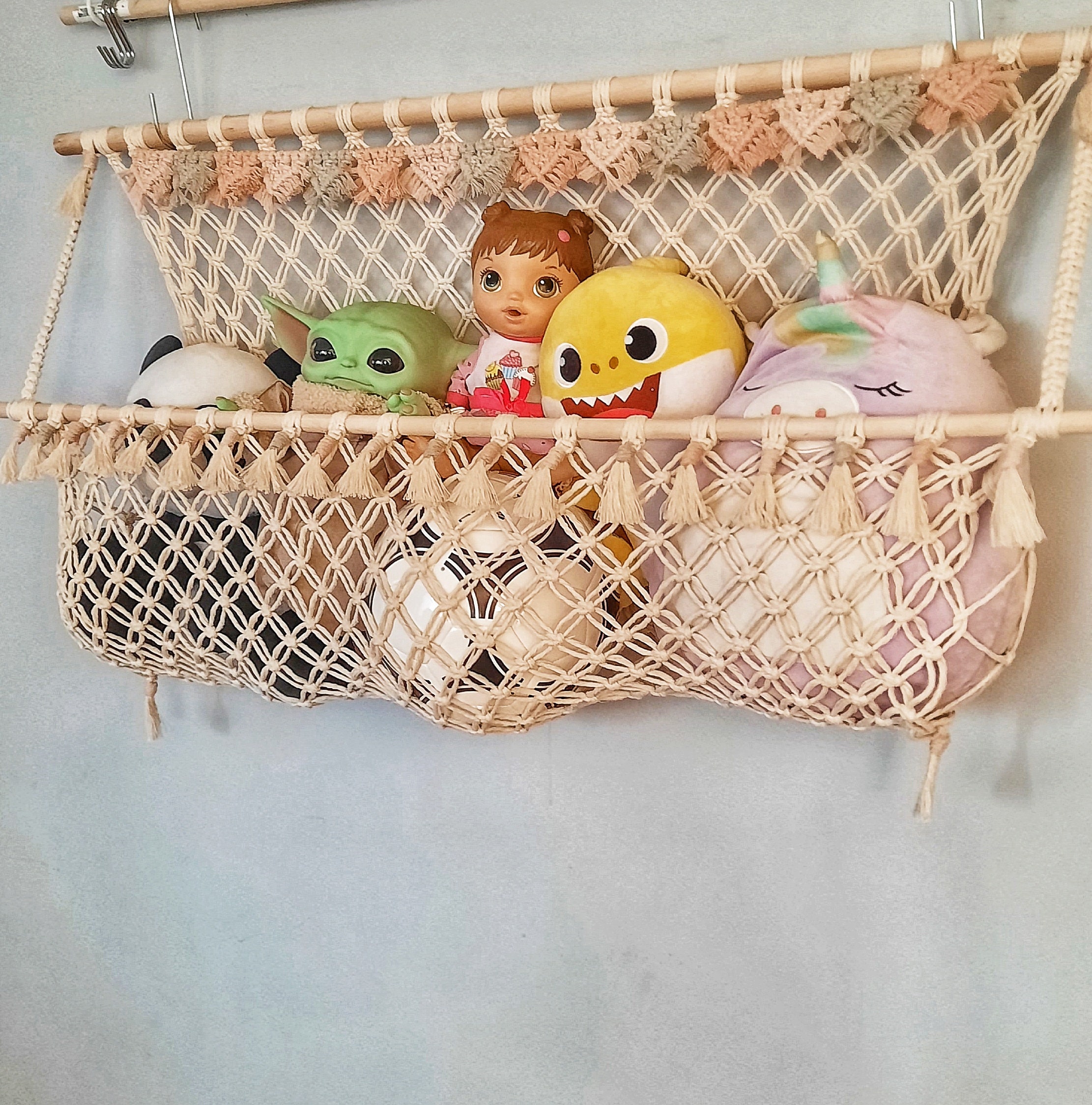 Macrame Toy Hammock/toy Bin/stuffy Hammock/stuffed Animal Etsy Canada