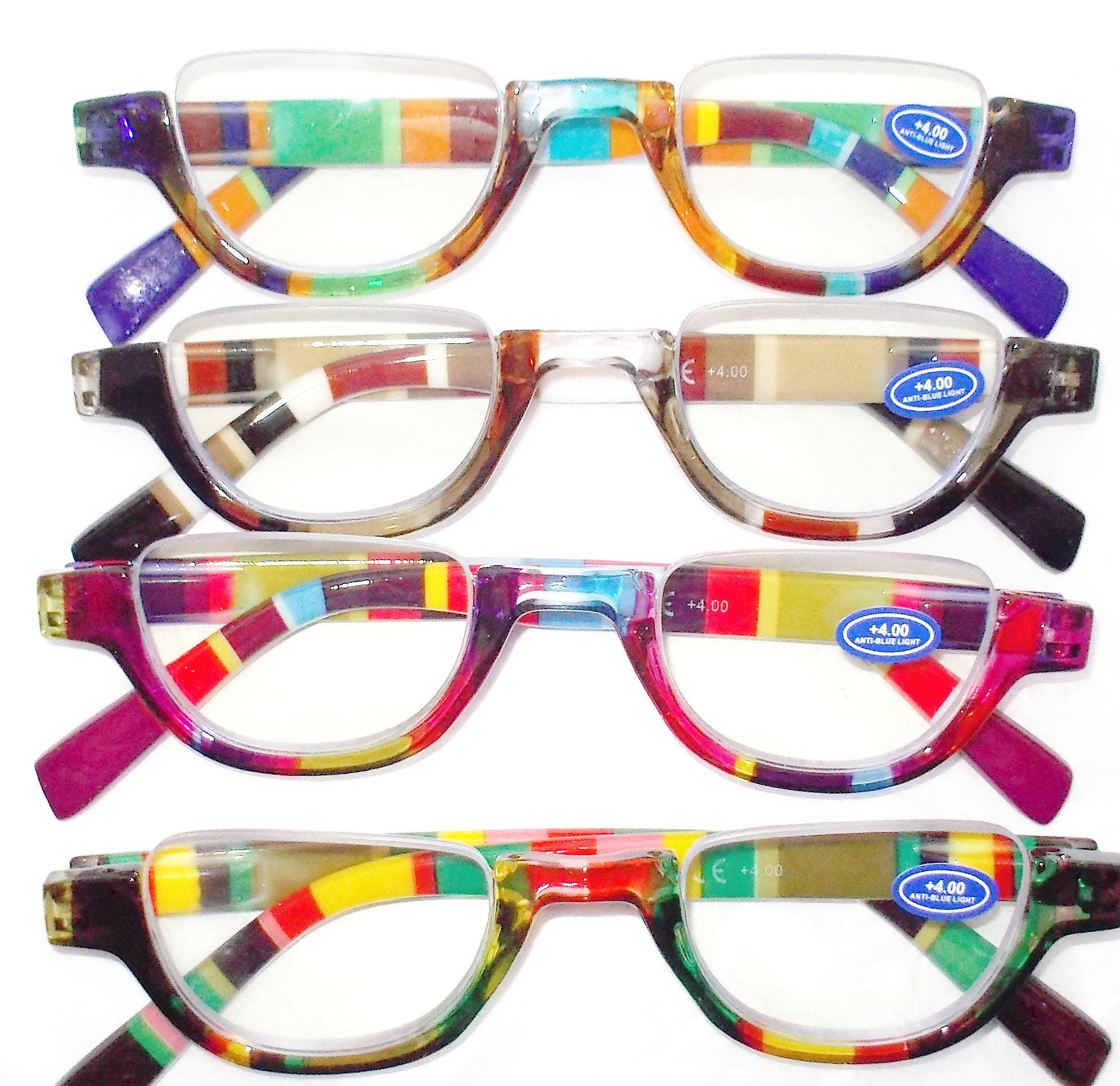 HPIRME Vintage Half Frame Diamond Light Occhiali Da Donna Lady Cat Eye Strass Occhiali Da Vista, 1, Taglia Unica - Foto 5