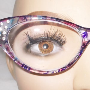 Cat Eye Reading Glasses: Rhinestone Readers, Purple Pink Frames