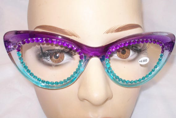 Occhiali Da Lettura Retrò Stile Anni '50 A Forma Di Occhio Di - Foto 11