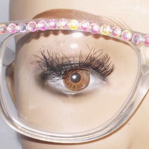 Reading glasses for myopia all strengths clear frames with crystal rhinestones free US shipping