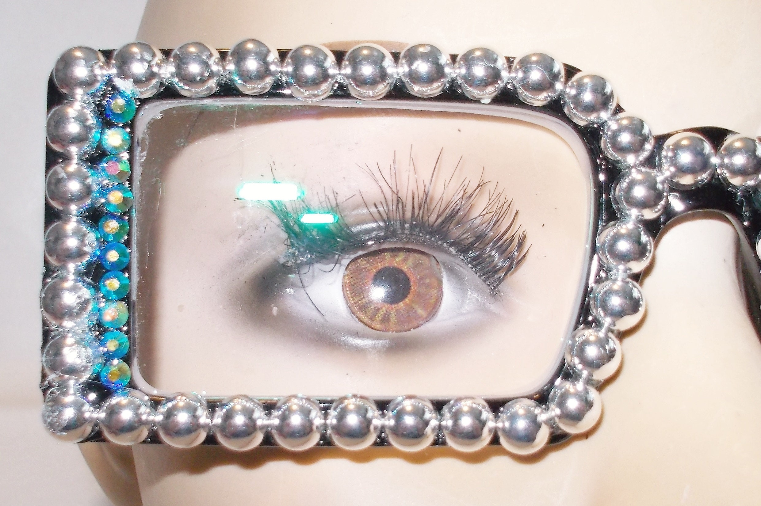 Occhiali Oversize EASON E0587: Montatura Argento Con Strass E Lenti Trasparenti