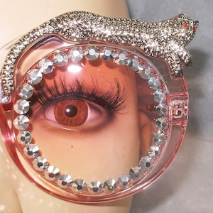 LEOPARD unique sunglasses pink glasses fabulous leopard on frame silver rhinestones free US ship