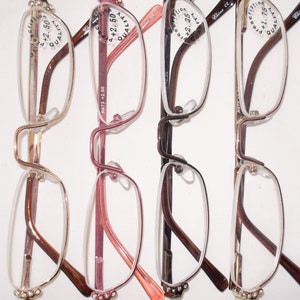 Reading glasses half-moon half rim readers metal no rhinestones lots of strengths free US shipping