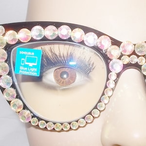 Rhinestone Cat Eye Reading Glasses: Handmade Bling Readers