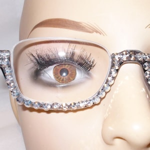 Reading glasses half-moon/half rim readers 4 strengths gray with silver rhinestones great with mask wearing free ship