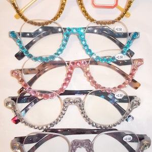 Reading glasses simply stunning half moon readers 2.50 strength free US shipping and glasses pouch!