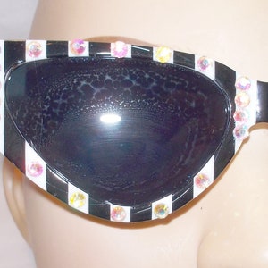 Striped Cat Eye Sunglasses: Rhinestone Embellished