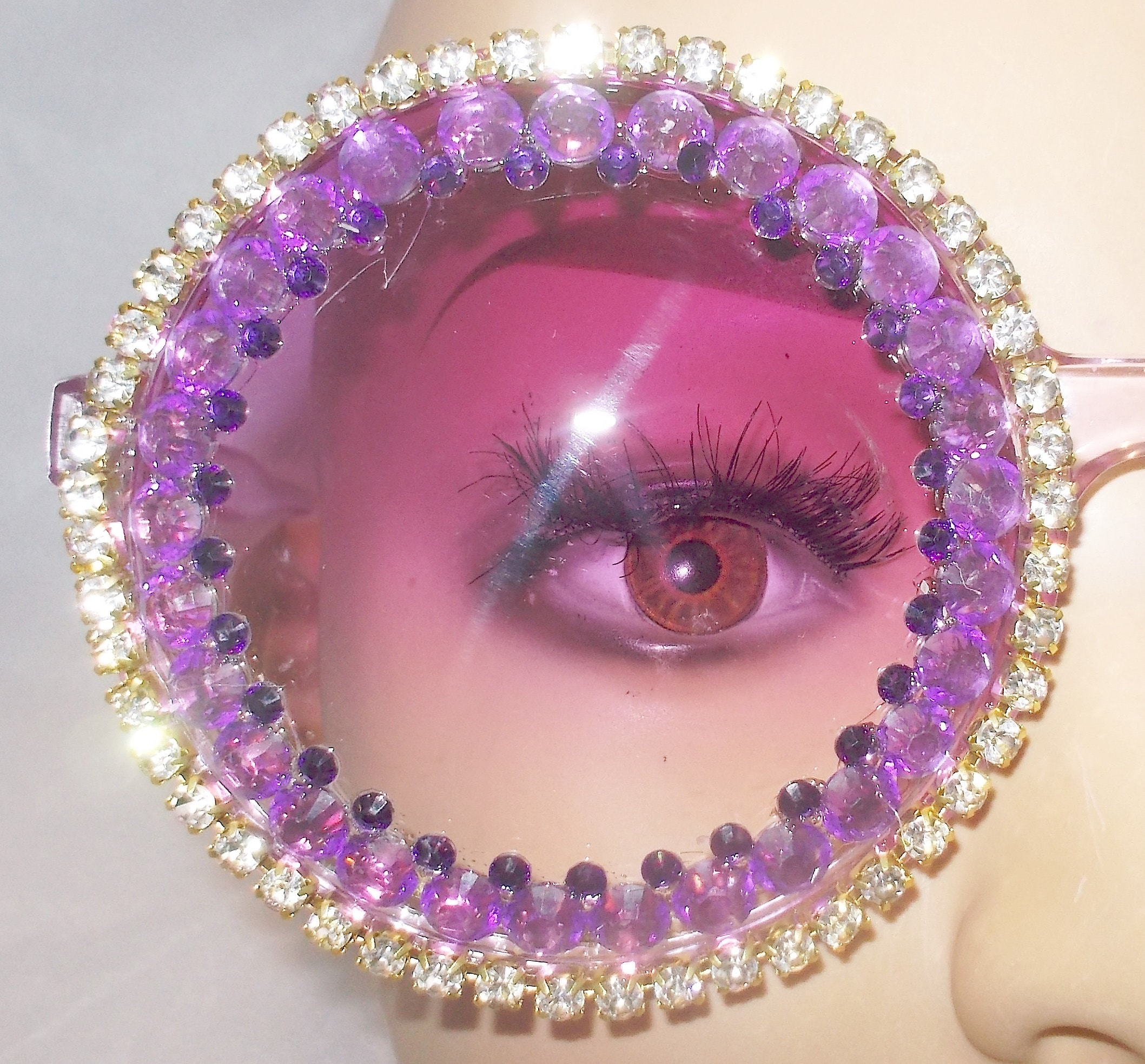 Purple Rhinestone Sunglasses - Etsy Finland display picture 1