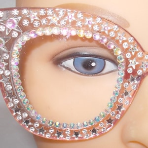 2.75 Reading glasses translucent pink frame with crystal rhinestones free US shipping