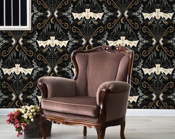 Tapeta samoprzylepna Gothic Nouveau: nietoperze, duchy, pajęczyny