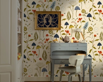 Tapeta w kwiaty w stylu vintage: Heritage Bee Meadow Peel and Stick