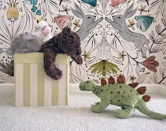 Tapeta samoprzylepna Bunny Nursery: urocza ściana akcentowa do pokoju dziecięcego