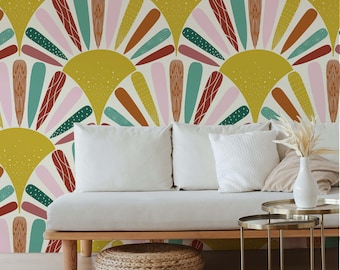 Tapeta samoprzylepna w stylu folk art déco: Boho Sun Blossom