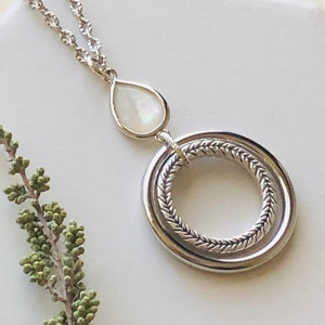 Open Circle Necklace, Mother'sDay Gift, Long Necklaces for Women, Gift for Mom, Pendant Necklaces for Women, Long Silver Necklace, Gift