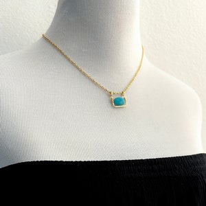 Turquoise Necklace, Layering Necklace, Dainty Turquoise Necklace, Gemstone Necklace for Women, December Birthstone, Boho Jewelry, Gift