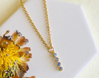 Gemstone Necklace Labradorite, Minimalist Necklace, Pendant Necklace Gold, Labradorite Necklace, Pendant Necklace for Women, Gift for Her