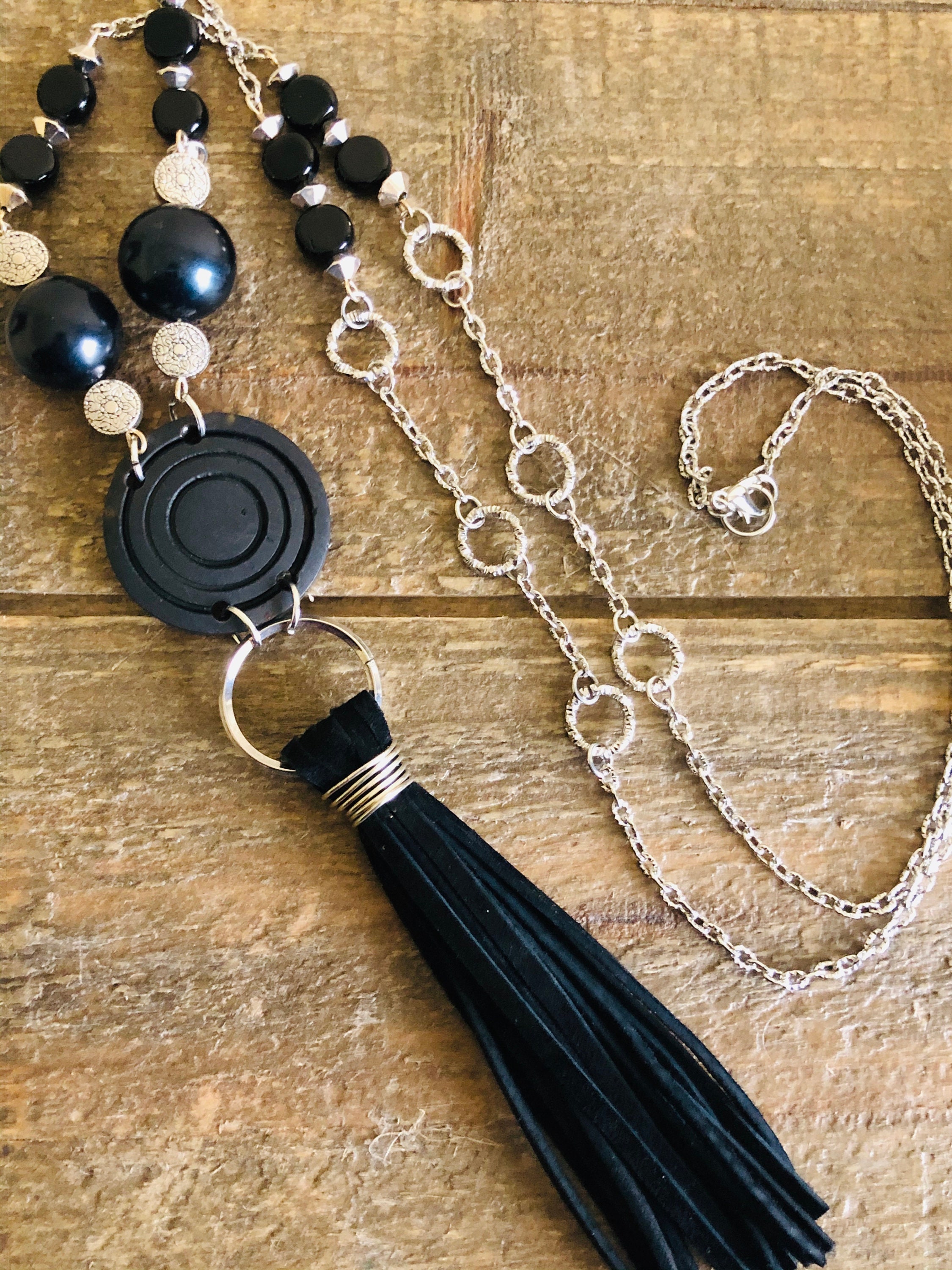 Leather Tassel Necklace Tassel Necklaces for Women Leather Etsy