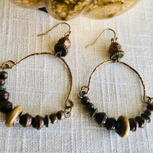 Bohemian Earrings for Women, Bead Earrings Hoops, Boho Earrings, Beaded Earrings, Boho Hoop Earrings, Gift for Her, Bead Earrings Handmade