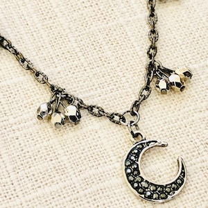 Moon Necklace, Celestial Necklace, Boho Necklace, Crescent Moon Necklace, Moon Charm Necklace, Gift for Her, Layering Necklace Silver, Gift