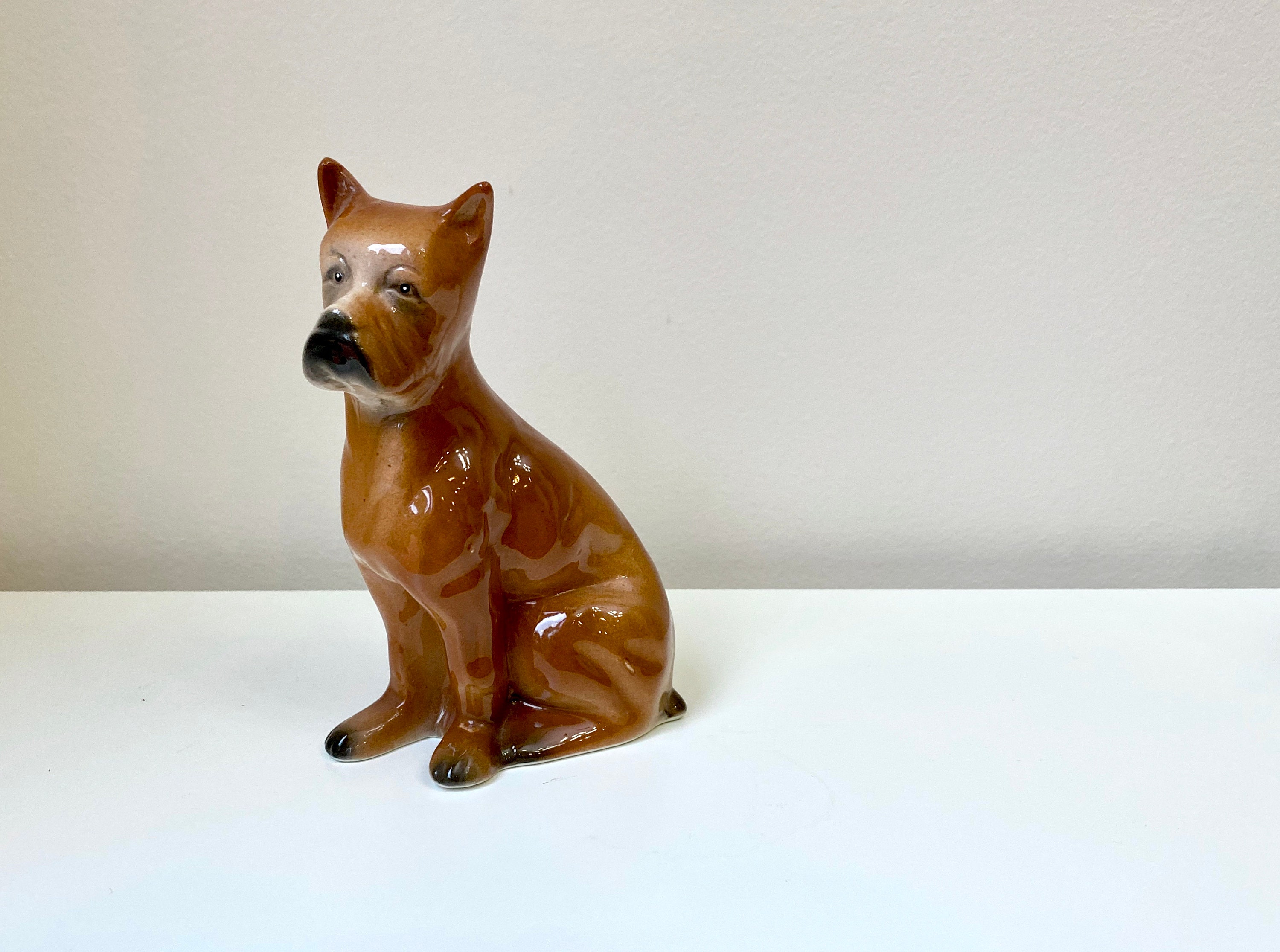 Boxer Figurine Vintage Ceramic Boxer 1940s Gift for Boxer Etsy