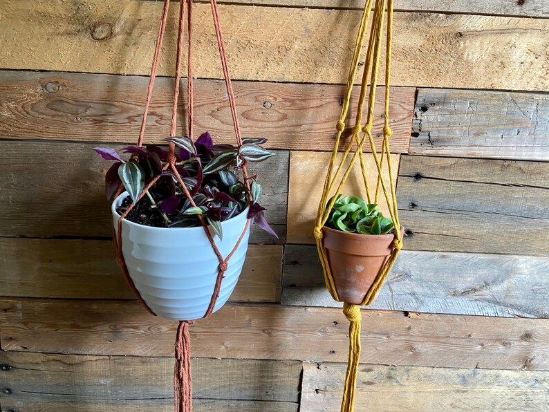 Simple Rope Macrame Plant Hanger Minimalist Plant Hanger Etsy