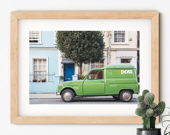 London Photography Print: Notting Hill Row Houses with Green Truck