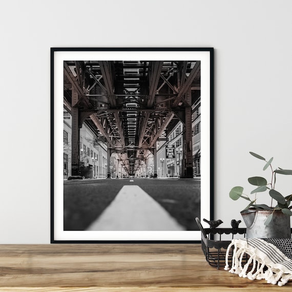 Chicago EL Tracks Black and White Photograph Wall Art Fine | Etsy