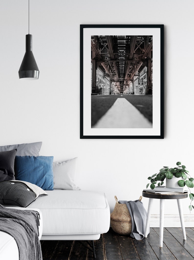 Chicago EL Tracks Black and White Photograph Wall Art Fine - Etsy