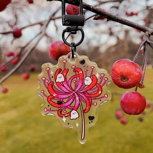 Spider Lily  | Glitter Keychain, Acrylic keychain, Spiderlily, Charm