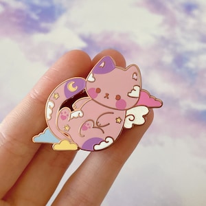 Pink Angel Kitten Enamel Pin