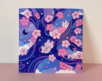 Moonlight Buns | Print, Wall art, Wall print, Sakura, Sakura print