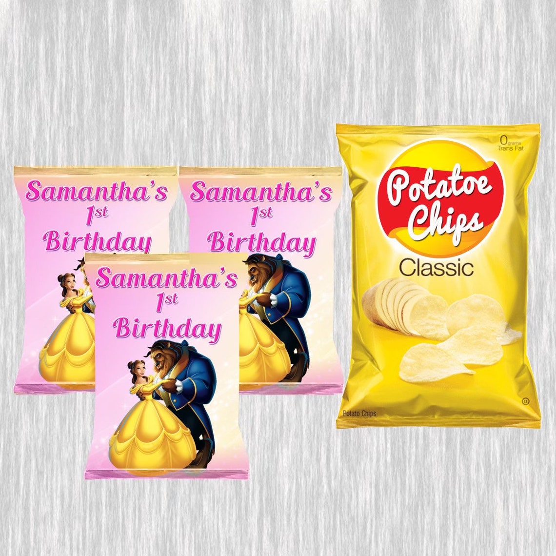 The Beauty and the Beast Chip Bag Labels Digital or Printed | Etsy