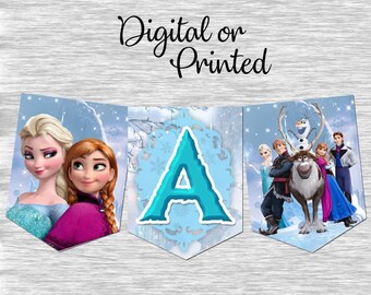 frozen birthday banner etsy