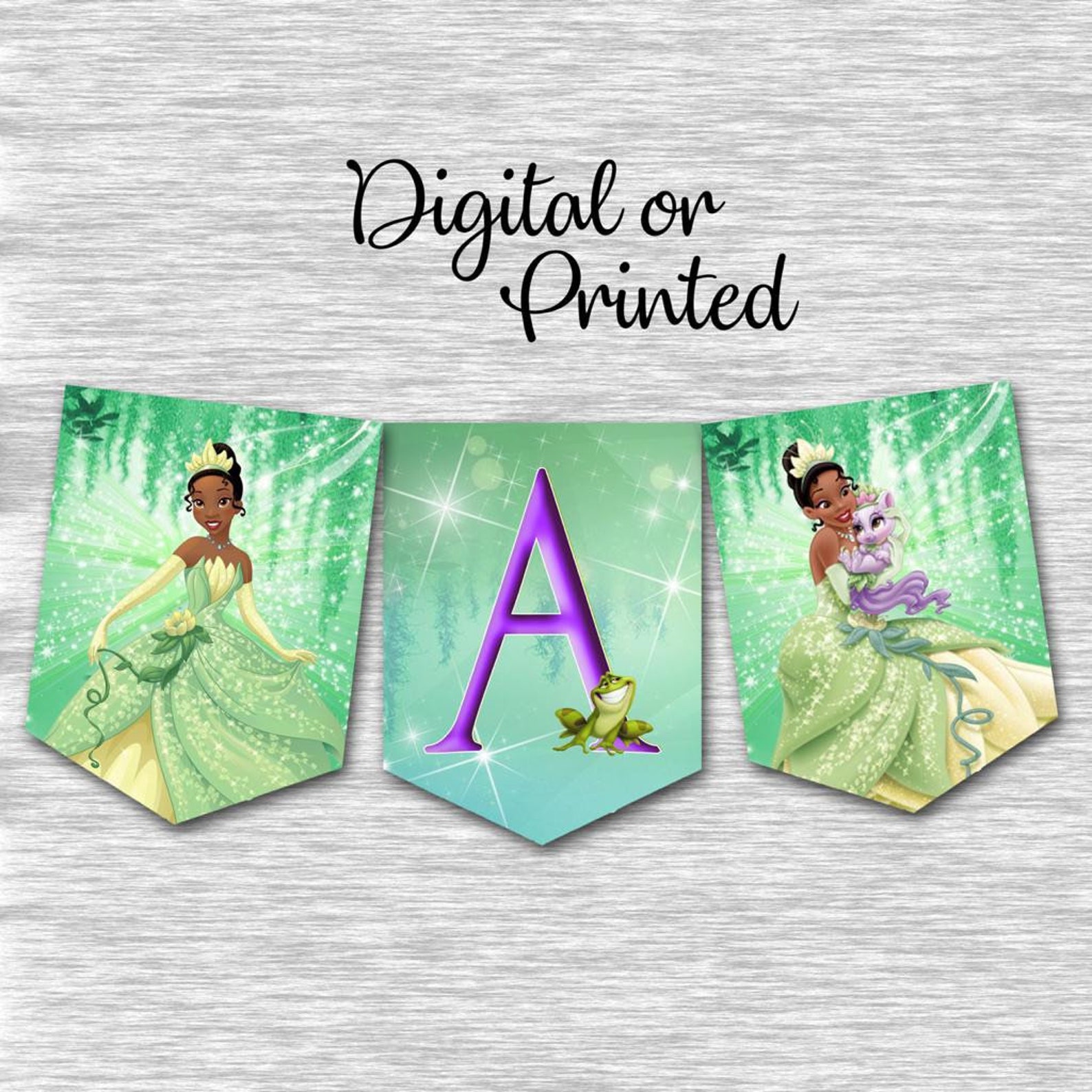 Princess Tiana Happy Birthday Banner Digital or Printed - Etsy