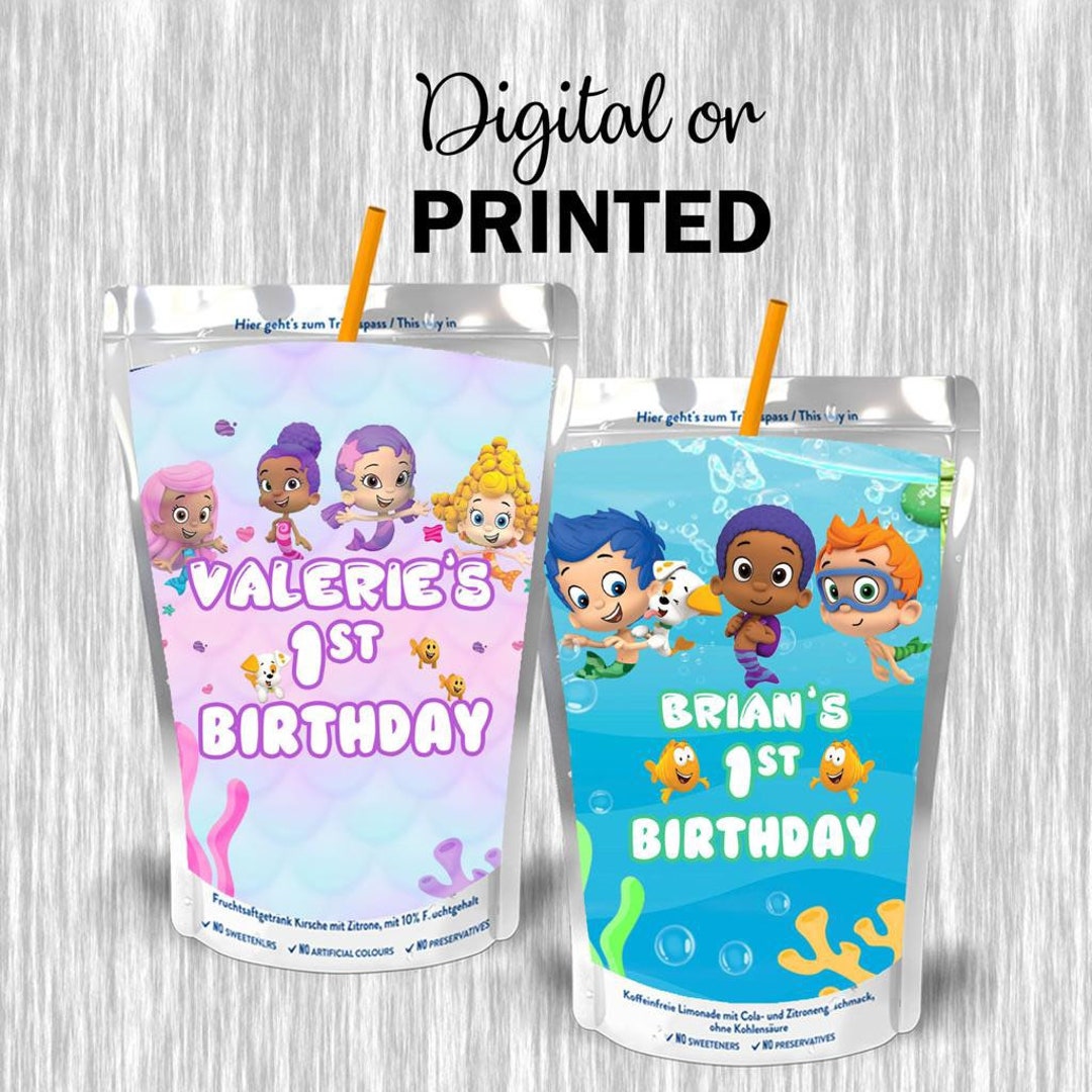 Bubble Guppies Juice Labels Digital or Printed Etsy