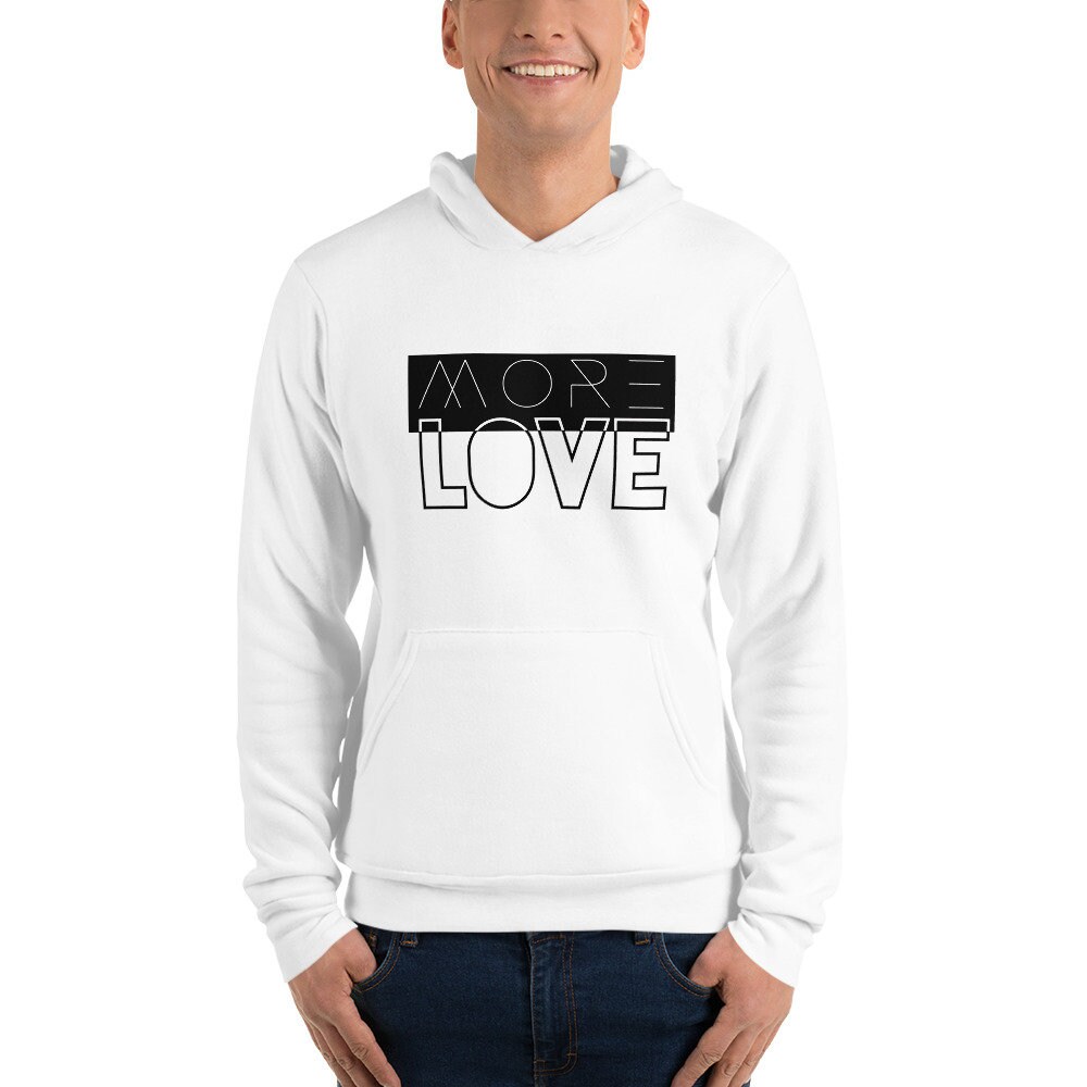 B&W More Love Unisex Hoodie | Etsy