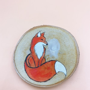 fox wood burn coaster/ wood burning craft image 1
