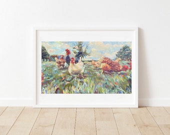 Backyard chickens wall decor/art print/ home decor