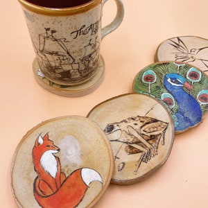 fox wood burn coaster/ wood burning craft image 4