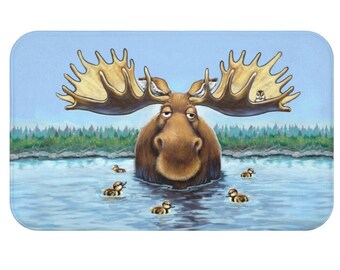 Moose Bath Mat Etsy