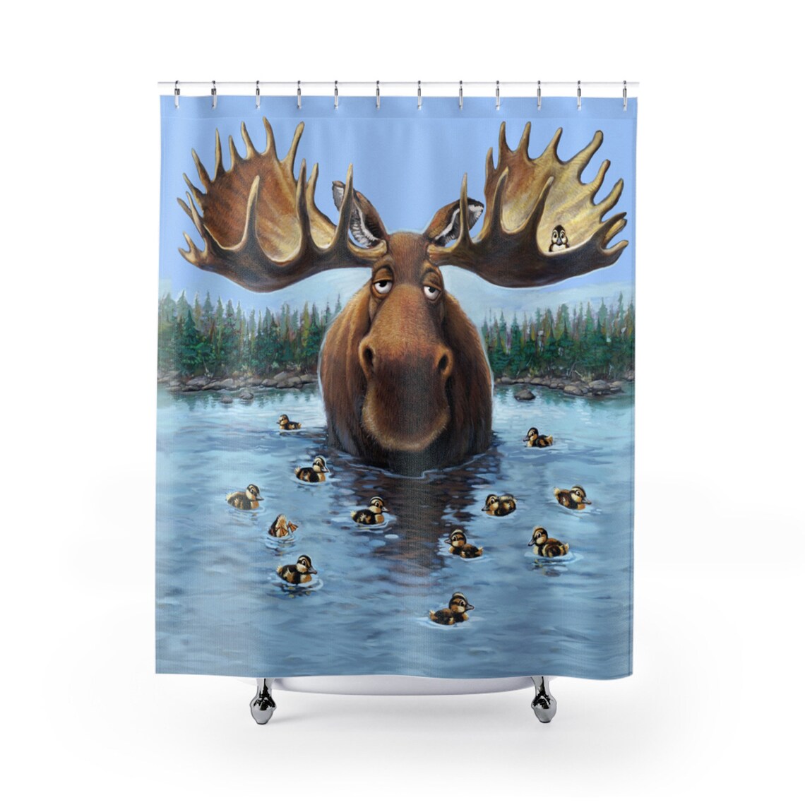 Moose Shower Curtains Etsy