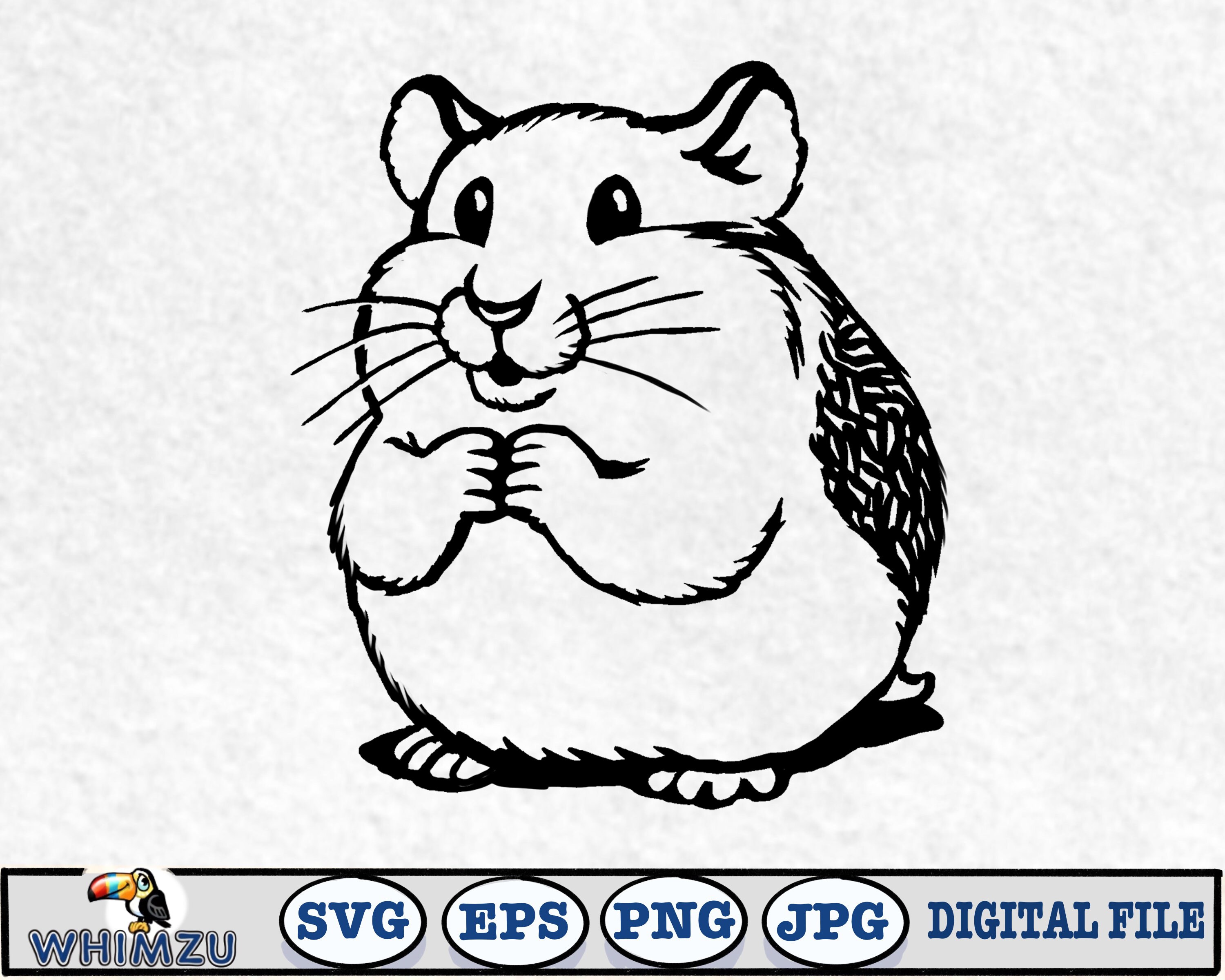 Cartoon Hamster Clipart Black