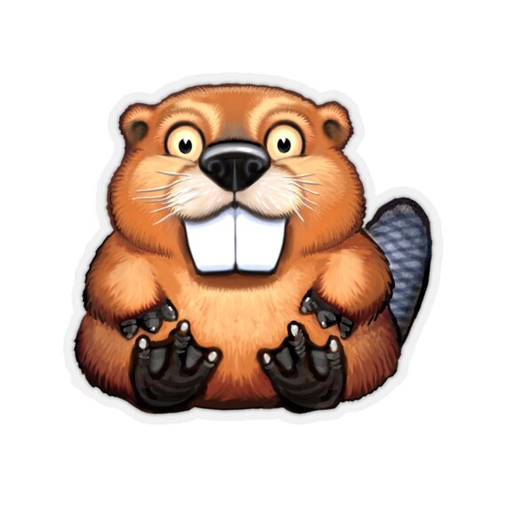 Cute Beaver Sticker Funny Woodland Busy Beavers Camper Etsy