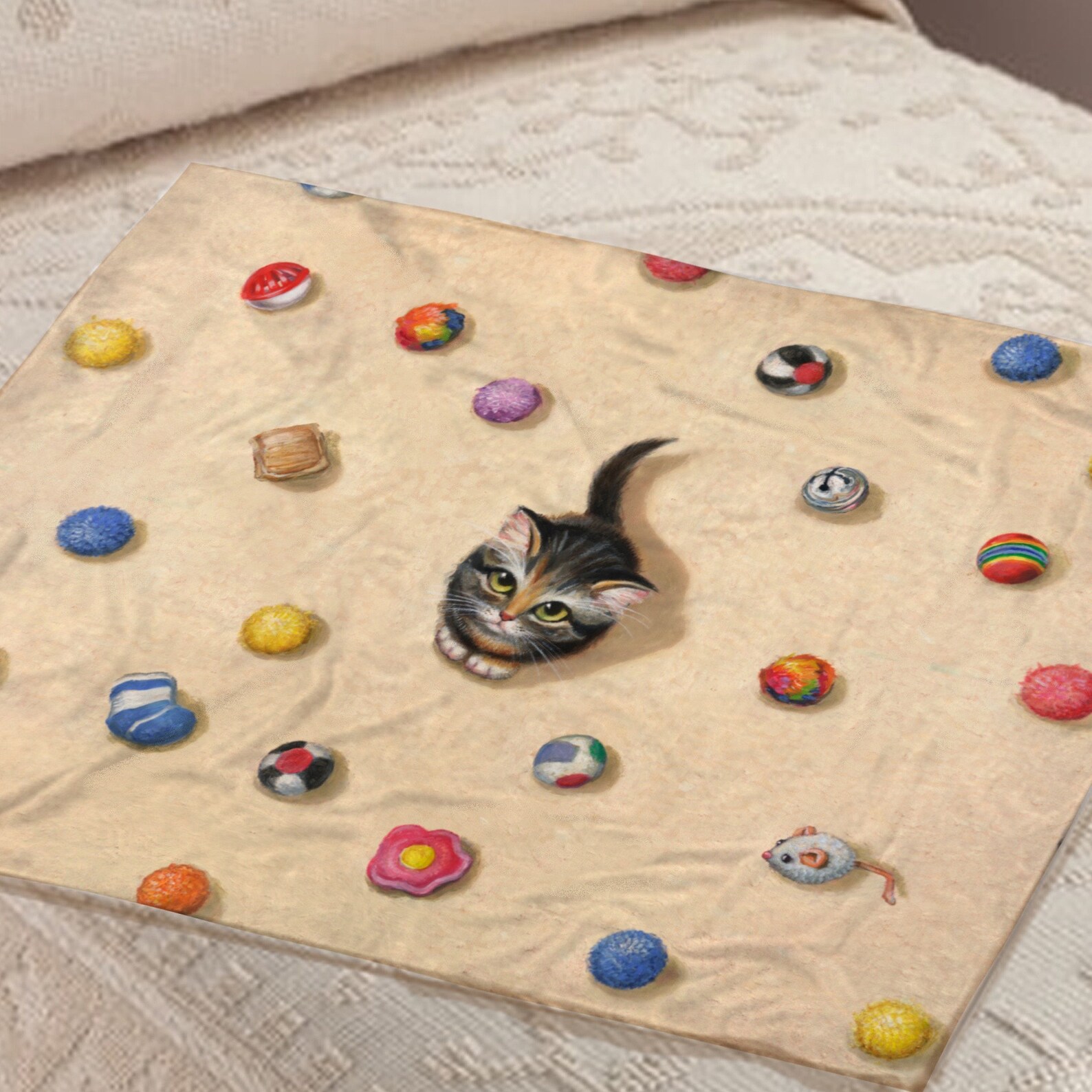 Kitten Toys Blanket Warm Fleece Throw Pet cat Kids gift Etsy