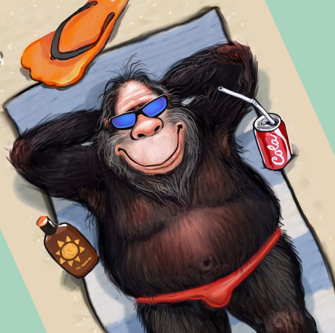 sunbathing-bigfoot-bath-mat-etsy