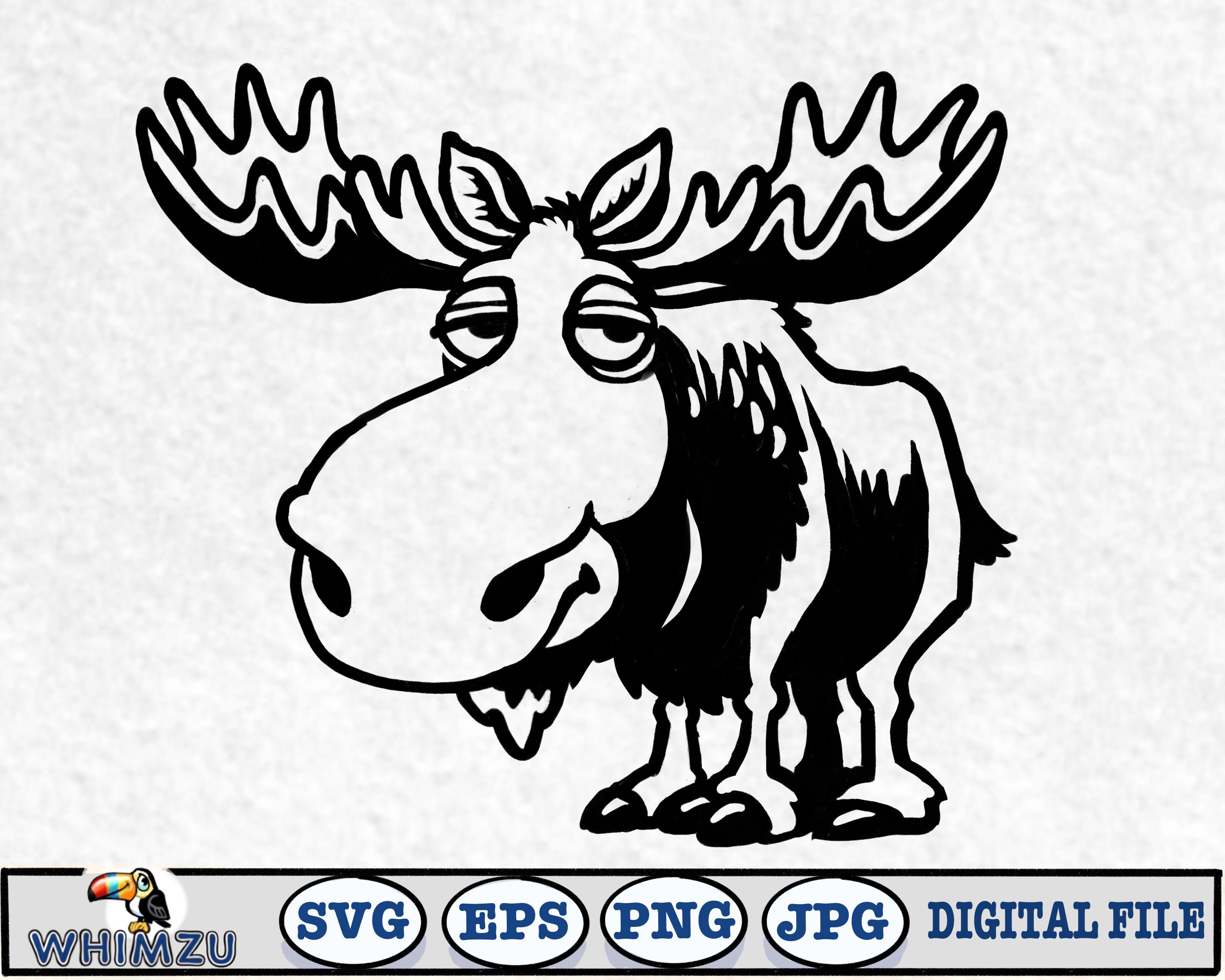 Moose Svg cricut File cute moose funny clip art vector Etsy