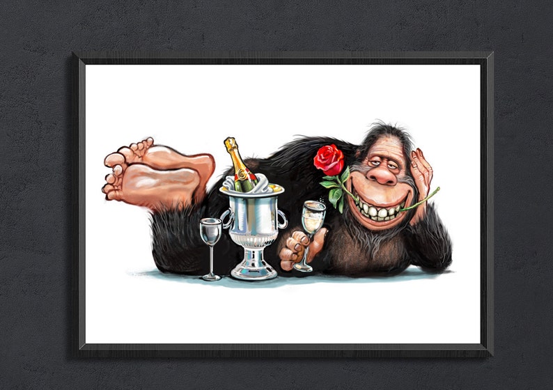 Bigfoot Wall Art Sasquatch Print Funny Quirky Bachelorette Etsy